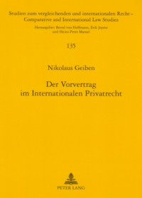 Vorvertrag Internationales Privatrecht
